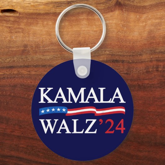 Porte-clés Kamala Harris Walz 2024 Évidemment bleu (Recto)