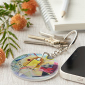 Porte-clés Kandinsky 1925/jaune/rouge/bleu/pixdezines (Devant Droit)