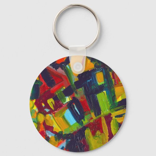 Porte-clés Kandinsky '304' Peinture Abstraite colorée (Recto)