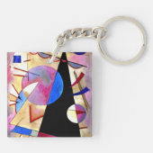 Porte-clés Kandinsky - Cubisme Abstrait avec rose et blues (Dos)