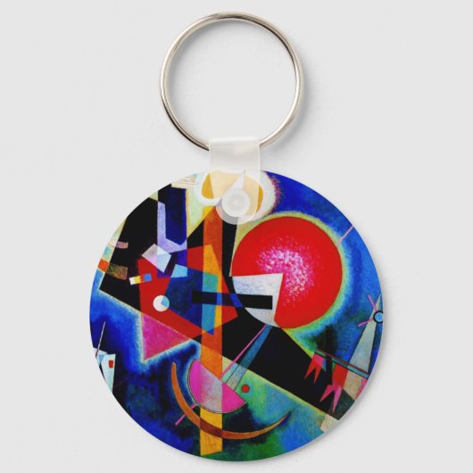 Porte-clés Kandinsky en peinture Abstraite bleue (Recto)