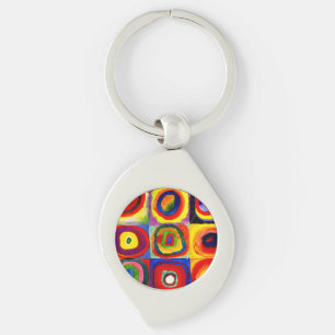 Porte-clés Kandinsky Farbstudie Cercles Carré Quadrate Art