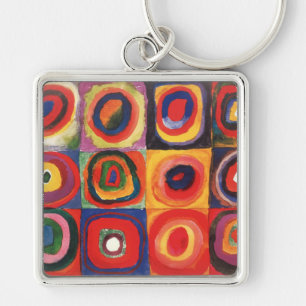Porte-clés Kandinsky Farbstudie Quadrate Carrés Cercles Art
