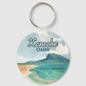 Porte-clés Kaneohe Sandbar Oahu Hawaii Retro (Verso)