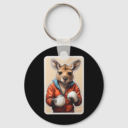 Porte-clés Kangaroo Boxer Design - Playing Boxing Kangaroo Ar (Recto)
