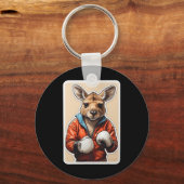 Porte-clés Kangaroo Boxer Design - Playing Boxing Kangaroo Ar (Recto)