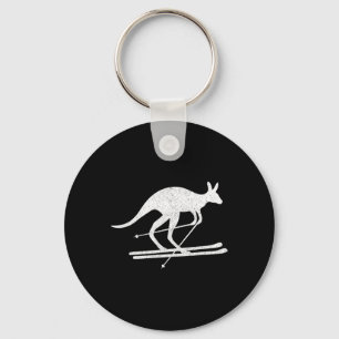 Porte-clés Kangaroo Ski Fun Sports d'hiver Australie Voyage