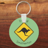 Porte-clés Kangaroo Warning Sign Keychain Gift Australia (Recto)