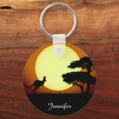 Porte-clés Kangourou au nom du coucher du soleil (Recto)
