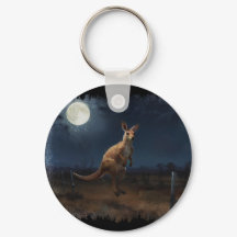 Kangourou qui saute & pleine lune