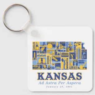 Porte-clés Kansas : Ad Astra Per Aspera -Porte - clé