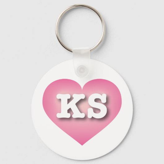 Porte-clés Kansas Pink Fade Heart - I love KS (Recto)