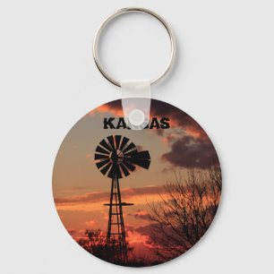 Porte-clés Kansas Windmill Sunset