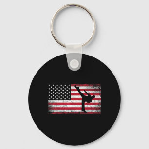 Porte-clés Karate Arts Martiaux 4 juillet Drapeau Américain U