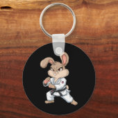 Porte-clés Karate Bunny Arts Martiaux Rabbit Drôle Pour Les E (Recto)