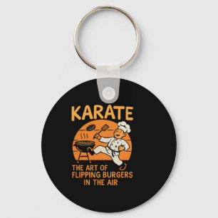 Porte-clés Karate Burgers Flip Cuisine Arts Martiaux Humour D