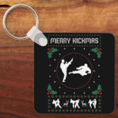 Porte-clés Karate de Noël laid Jiu Jitsu Martial Art Joyeux (Recto)