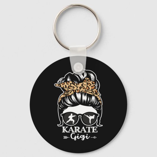 Porte-clés Karate Gigi Messy Bun Hair Funny Karate Fighter Gi (Recto)