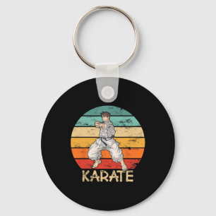 Porte-clés Karate Grunge Design Karate Fighter fait poinçon d