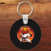Porte-clés Karate Halloween Coque Citrouille (Recto)