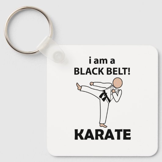 Porte-clés Karate I am A Black Belt Karate (Recto)
