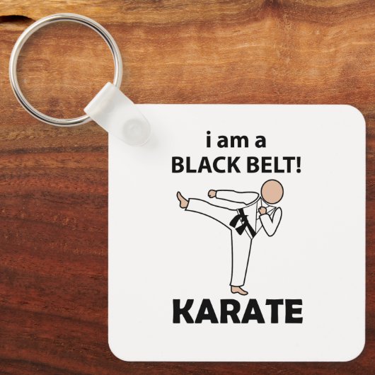 Porte-clés Karate I am A Black Belt Karate (Recto)