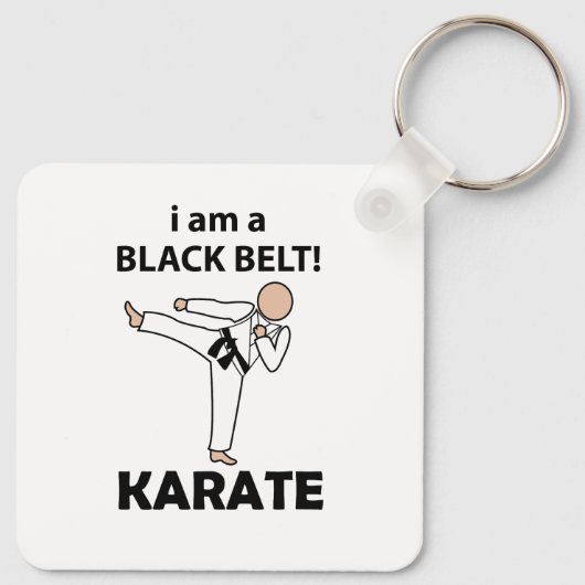 Porte-clés Karate I am A Black Belt Karate (Dos)