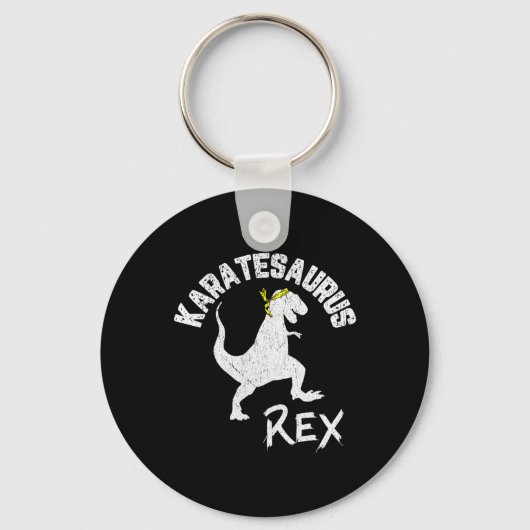 Porte-clés Karate Karatesaurus Rex Dinosaur Funny Martial Art (Recto)