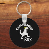 Porte-clés Karate Karatesaurus Rex Dinosaur Funny Martial Art (Recto)