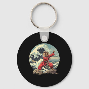 Porte-clés Karaté Lion Vagues Mont Fuji Kickboxing Taekwondo
