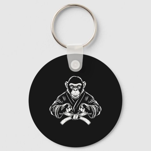 Porte-clés Karate Monkey Dessin Kickboxing Jiu-jitsu Mixed ma (Recto)