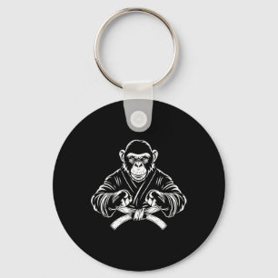 Porte-clés Karate Monkey Dessin Kickboxing Jiu-jitsu Mma Mar