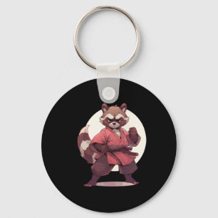 Porte-clés Karate Raccoon Anime Racoon Martial Arts T Martial