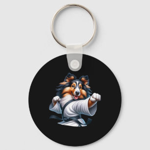 Porte-clés Karate Shetland Sheepdog Funny Humours Amoureux de