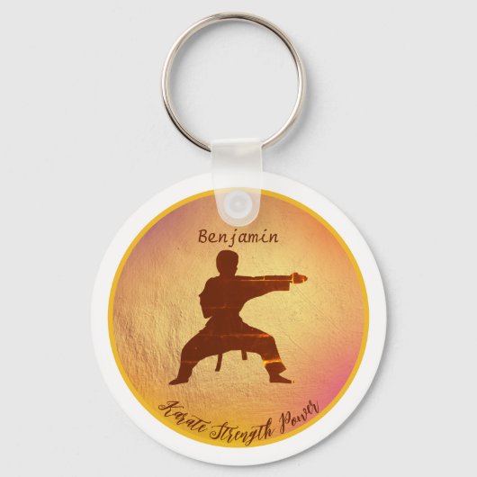Porte-clés Karate Silhouette Arts martiaux modernes Personnal (Recto)