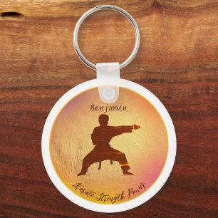 Porte-clés Karate Silhouette Arts martiaux modernes Personnal