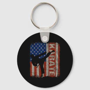 Porte-clés Karate Taekwondo Usa Drapeau Américain Vintage 4 J