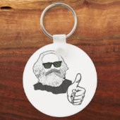 Porte-clés Karl Marx fumeur avec lunettes de soleil (Recto)