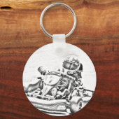 Porte-clés Kart Racing B/W Shading (Recto)