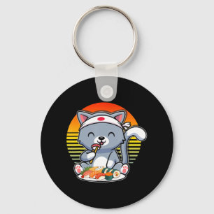 Porte-clés Kawaii Anime Chat Otaku Japonais Sushi Cadeaux Fil