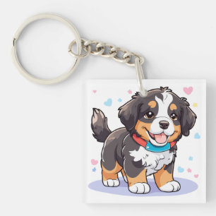 Porte-clés Kawaii Bernese Puppy, mignonne Berner Pup