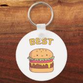 Porte-clés Kawaii Best Burger Doodle Matching Meilleur Ami (Recto)