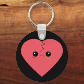 Porte-clés Kawaii cassé coeur clé (Recto)