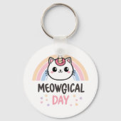 Porte-clés Kawaii Caticorn with Pastel Rainbow (Verso)