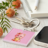 Porte-clés Kawaii Cône de Glace à la Fraise (Devant Droit)
