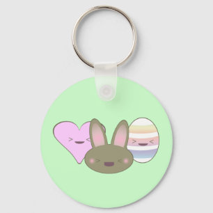PORTE-CLÉS KAWAII EASTER TRIO BUNNY CHOCOLATE COEUR D'OEUF HE