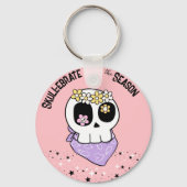 Porte-clés Kawaii Halloween Skull-ebration (Recto)