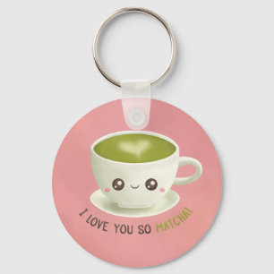 Porte-clés Kawaii je t'aime tellement Matcha Blagues pour ell