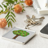 Porte-clés Kawaii Joyeux Pommier À Voie (Côté)