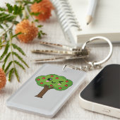 Porte-clés Kawaii Joyeux Pommier À Voie (Devant droit)